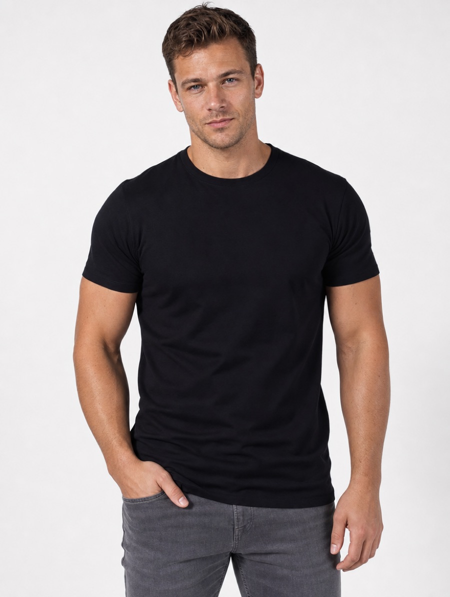 The One Tee zwart slim fit t-shirt